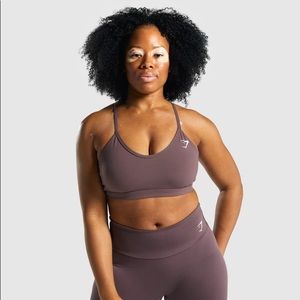 Gymshark V Neck Sports Bra - Brown